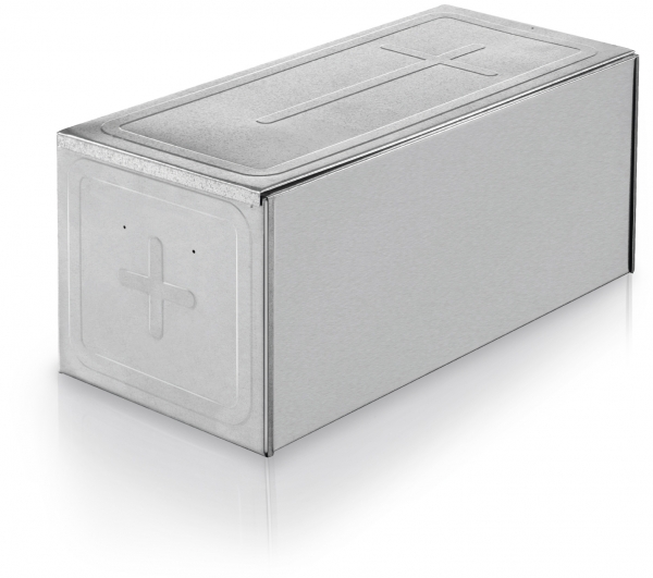 Ossario in lamiera zincata rettangolare da cm 50x24x23h