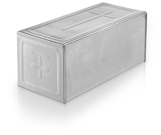Ossario in zinco rettangolare da cm 55x24x23h
